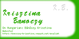 krisztina banoczy business card